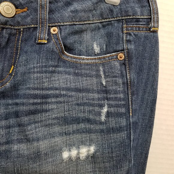 American Eagle jeans 2 Favorite Boyfriend grunge denim distressed ripped torn - Picture 4 of 16